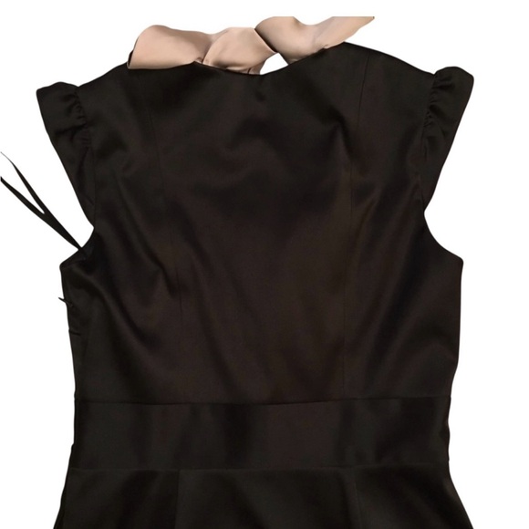 NWT BCBG PARIS BLACK AND CREAM RUFFLED COCKTAIL DRESS SIZE 8 - Picture 6 of 15